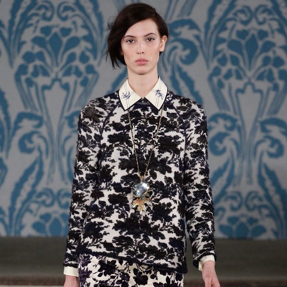 Tory Burch Jacquard Knit Sweater sz Small